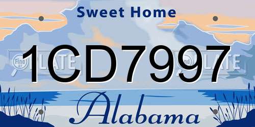 1CD7997 Alabama License Plate