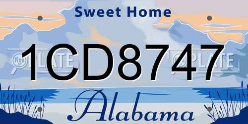 1CD8747 Alabama License Plate