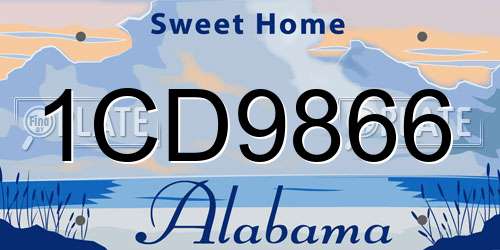 1CD9866 Alabama License Plate