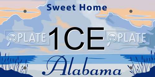 1CE Alabama License Plate