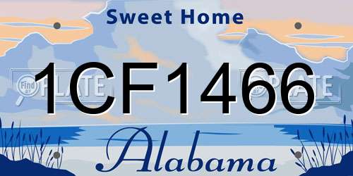 1CF1466 Alabama License Plate