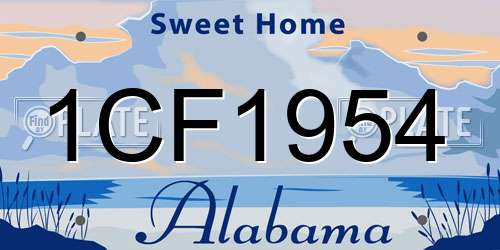 1CF1954 Alabama License Plate