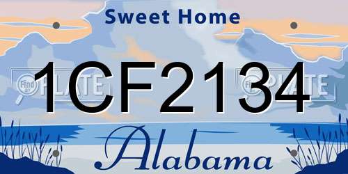 1CF2134 Alabama License Plate