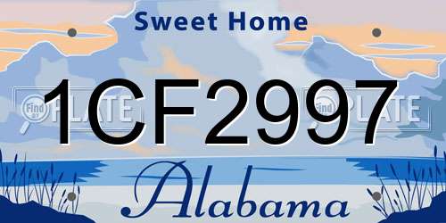 1CF2997 Alabama License Plate