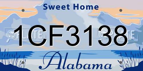 1CF3138 Alabama License Plate