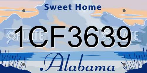 1CF3639 Alabama License Plate