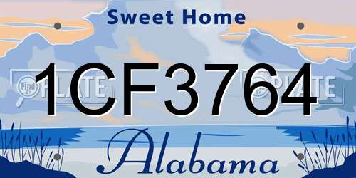 1CF3764 Alabama License Plate