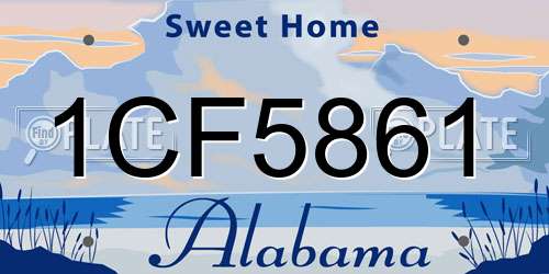 1CF5861 Alabama License Plate