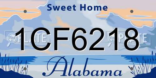 1CF6218 Alabama License Plate