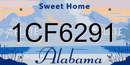 1CF6291 Alabama License Plate