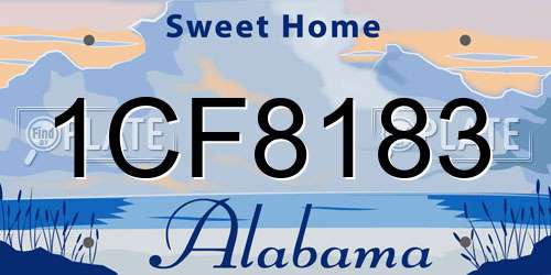 1CF8183 Alabama License Plate