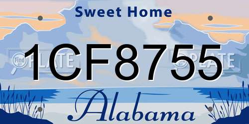 1CF8755 Alabama License Plate