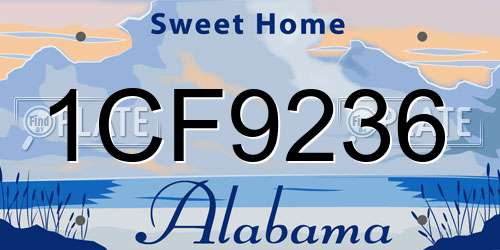 1CF9236 Alabama License Plate