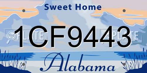 1CF9443 Alabama License Plate
