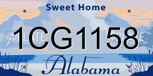 1CG1158 Alabama License Plate