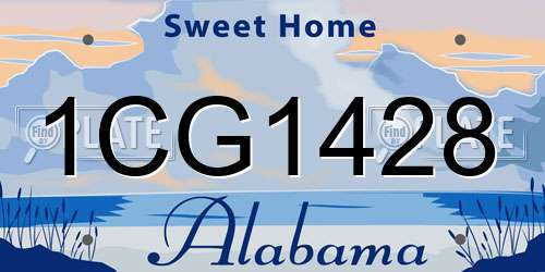 1CG1428 Alabama License Plate
