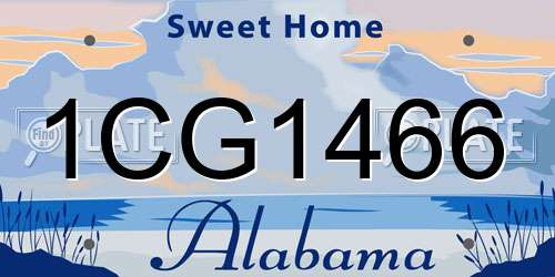 1CG1466 Alabama License Plate