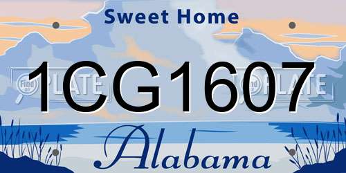 1CG1607 Alabama License Plate