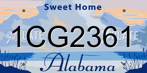 1CG2361 Alabama License Plate