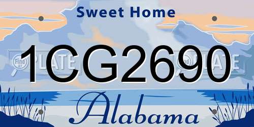 1CG2690 Alabama License Plate