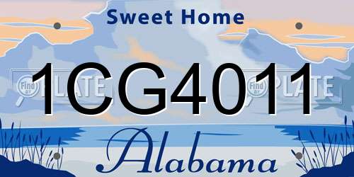 1CG4011 Alabama License Plate