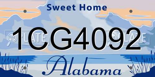 1CG4092 Alabama License Plate