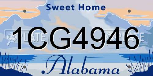 1CG4946 Alabama License Plate