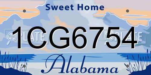 1CG6754 Alabama License Plate