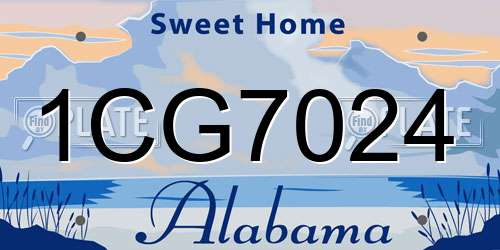 1CG7024 Alabama License Plate