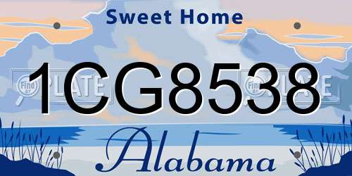 1CG8538 Alabama License Plate