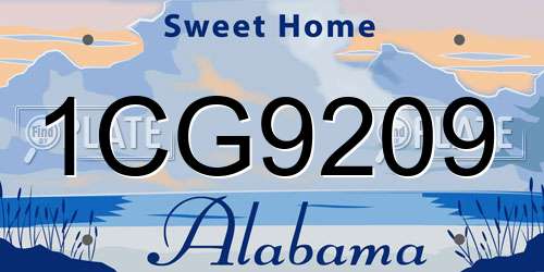 1CG9209 Alabama License Plate