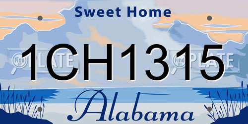 1CH1315 Alabama License Plate