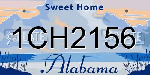 1CH2156 Alabama License Plate