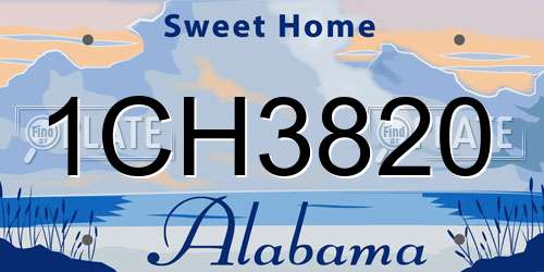 1CH3820 Alabama License Plate