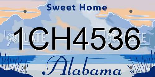 1CH4536 Alabama License Plate