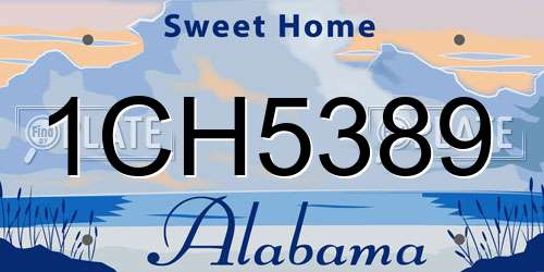1CH5389 Alabama License Plate