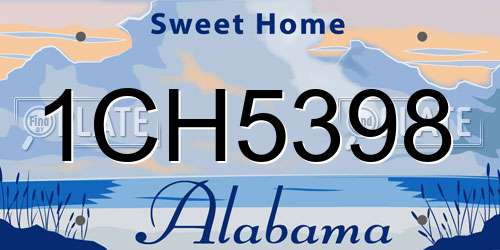 1CH5398 Alabama License Plate