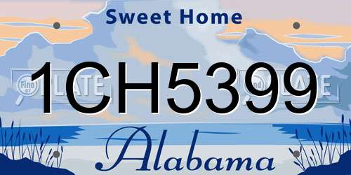 1CH5399 Alabama License Plate