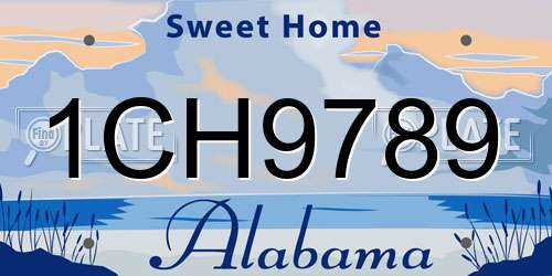 1CH9789 Alabama License Plate