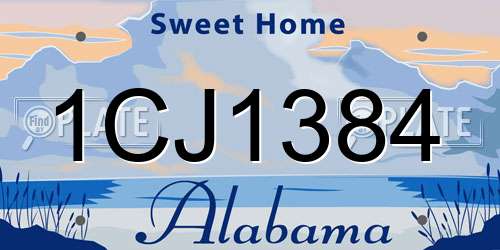 1CJ1384 Alabama License Plate