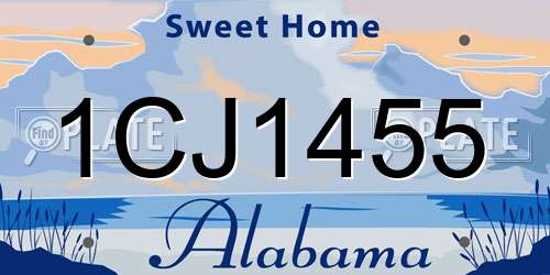 1CJ1455 Alabama License Plate