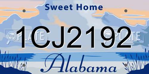 1CJ2192 Alabama License Plate