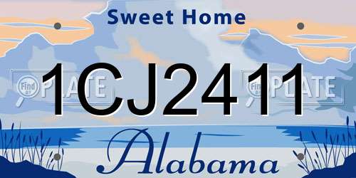 1CJ2411 Alabama License Plate