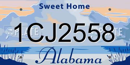 1CJ2558 Alabama License Plate