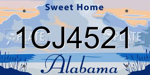 1CJ4521 Alabama License Plate