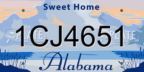 1CJ4651 Alabama License Plate