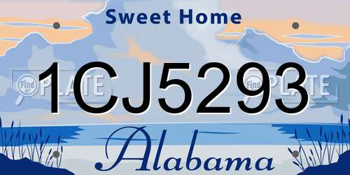 1CJ5293 Alabama License Plate