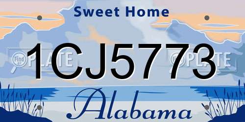 1CJ5773 Alabama License Plate