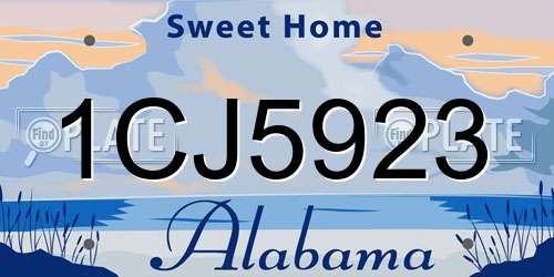 1CJ5923 Alabama License Plate