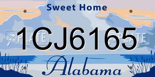 1CJ6165 Alabama License Plate